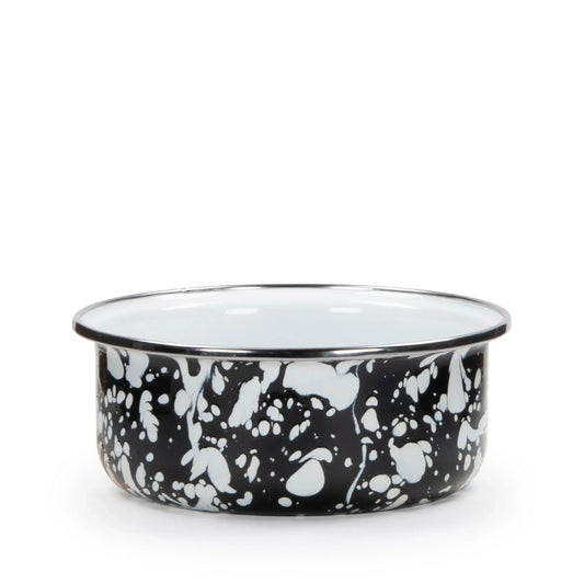 BL60S4 - Black Swirl 14oz Soup Bowls - Set of 4 - Golden Rabbit Enamelware
