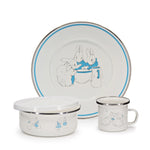 BPB99 - Boy Bunnies Child Set - Golden Rabbit Enamelware