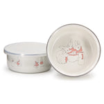 BPG60S4 - Girl Bunnies Child Bowls - Set of 4 - Golden Rabbit Enamelware