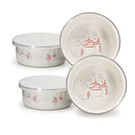 BPG60S4 - Girl Bunnies Child Bowls - Set of 4 - Golden Rabbit Enamelware