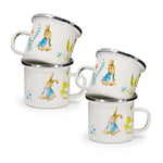 BPL20S4 - Spring Leaves Child Mugs - Set of 4 - Golden Rabbit Enamelware