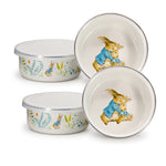 BPL60S4 - Spring Leaves Child Bowls - Set of 4 - Golden Rabbit Enamelware