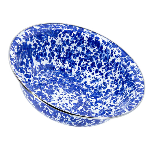 CB03 - Cobalt Swirl Serving Bowl - Golden Rabbit Enamelware