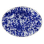 CB06 - Cobalt Swirl Oval Platter - Golden Rabbit Enamelware