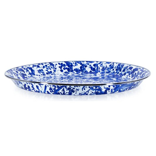 CB08 - Cobalt Small Tray - Golden Rabbit Enamelware