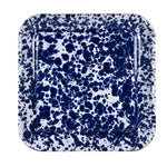 CB09S2 - Cobalt Swirl Sqaure Trays - Set of 2 - Golden Rabbit Enamelware