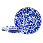 CB11S4 - Cobalt Swirl Sandwich Plates - Set of 4 - Golden Rabbit Enamelware