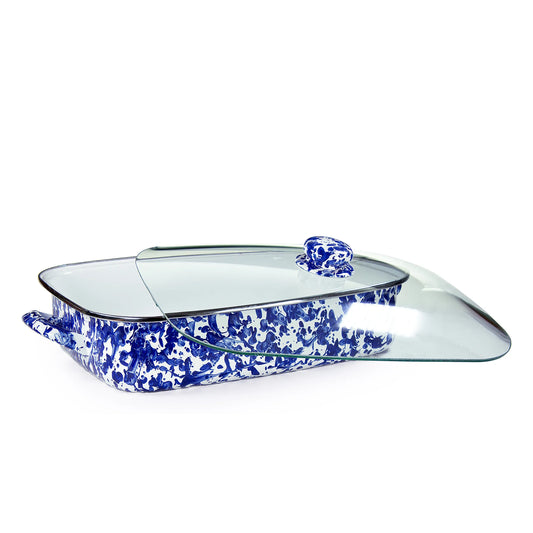 CB15 - Cobalt Swirl Roasting Pan - Golden Rabbit Enamelware