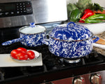 CB31 - Cobalt Swirl Dutch Oven - Golden Rabbit Enamelware