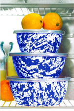 CB30 - Cobalt Swirl Nesting Bowls - Golden Rabbit Enamelware