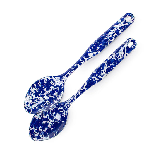 CB48 - Cobalt Swirl Spoon Set - Golden Rabbit Enamelware