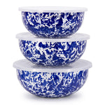 CB54 - Cobalt Swirl Mixing Bowls - Golden Rabbit Enamelware