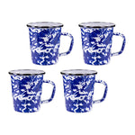 CB66S4 - Cobalt Swirl 16 oz Latte Mugs - Set of 4 - Golden Rabbit Enamelware