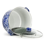 CB75 - Cobalt Swirl 18 Qt Stock Pot - Golden Rabbit Enamelware