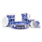 CB94 - Cobalt Swirl 12-Piece Dinnerware Set - Golden Rabbit Enamelware