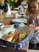 CB15 - Cobalt Swirl Roasting Pan - Golden Rabbit Enamelware