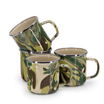 CM05S4 - Camouflage 12 oz Mugs - Set of 4 - Golden Rabbit Enamelware