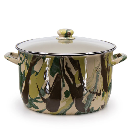 CM75 - Camouflage 18 Qt Stock Pot - Golden Rabbit Enamelware