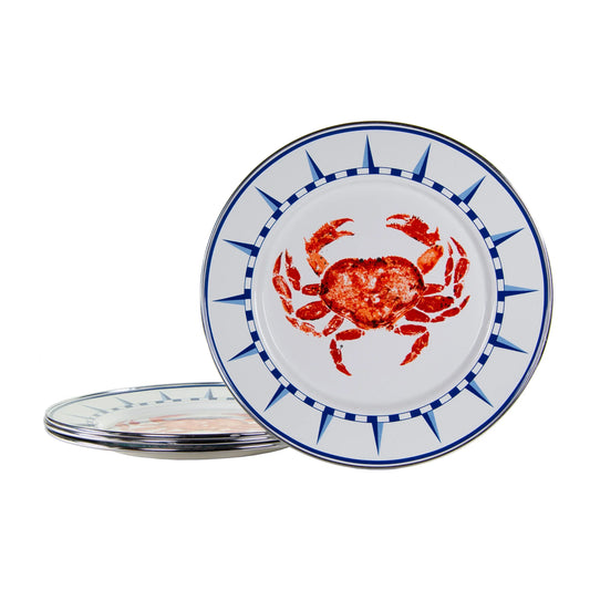 CR07S4 - Crab House Dinner Plates -Set of 4 - Golden Rabbit Enamelware
