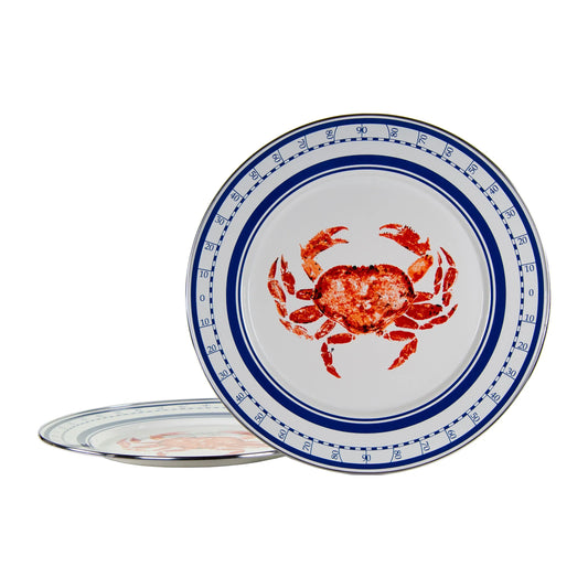 CR26S2 - Crab House Chargers - Set of 2 - Golden Rabbit Enamelware