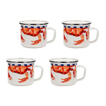CR28S4 - Crab House 24oz Grande Mugs - Set of 4 - Golden Rabbit Enamelware