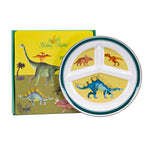DN16 - Dinosaurs Toddler Plate - Golden Rabbit Enamelware