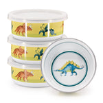 DN60S4 - Dinosaurs Child Bowls - Set of 4 - Golden Rabbit Enamelware