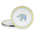 EL11S4 - Elephant Child Plates - Set of 4 - Golden Rabbit Enamelware