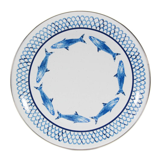 FC56S4 - Fish Camp Dinner Plates - Set of 4 - Golden Rabbit Enamelware