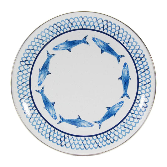 FC56S4 - Fish Camp Dinner Plates - Set of 4 - Golden Rabbit Enamelware