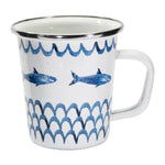 FC66S4 - Fish Camp 16 oz Latte Mugs- Set of 4 - Golden Rabbit Enamelware