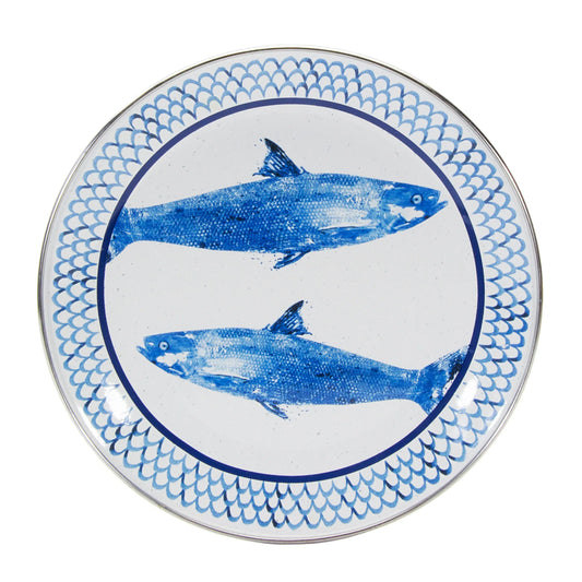 FC69S4 - Fish Camp Sandwich Plates - Set of 4 - Golden Rabbit Enamelware
