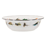 FF03 - Fishing Fly Serving Bowl - Golden Rabbit Enamelware