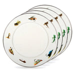 FF07S4 - Fishing Fly Dinner Plates - Set of 4 - Golden Rabbit Enamelware