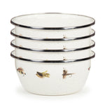 FF61S4 - Fishing Fly Salad Bowls - Set of 4 - Golden Rabbit Enamelware