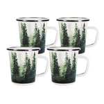 FG66S4 - Forest Glen 16 oz Latte Mugs - Set of 4 - Golden Rabbit Enamelware