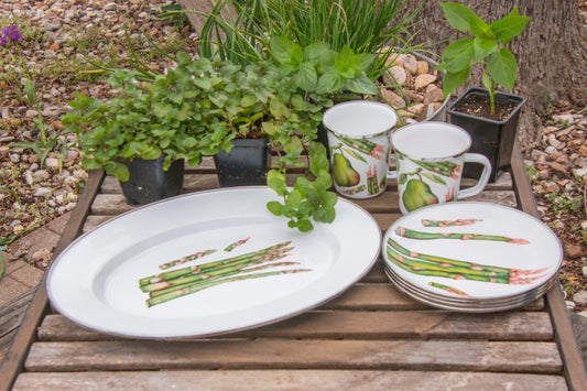 FP06 - Fresh Produce Oval Platter - Golden Rabbit Enamelware