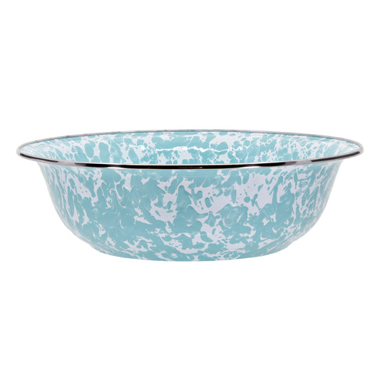 GL03 - Sea Glass Swirl Serving Bowl - Golden Rabbit Enamelware
