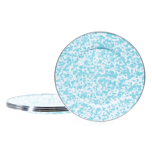 GL07S4 - Sea Glass Swirl Dinner Plates - Set of 4 - Golden Rabbit Enamelware