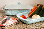 GL78 - Sea Glass Swirl Baking Pan - Golden Rabbit Enamelware