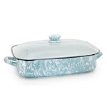 GL15 - Sea Glass Swirl Roasting Pan - Golden Rabbit Enamelware