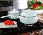 GL31 - Sea Glass Swirl Dutch Oven - Golden Rabbit Enamelware