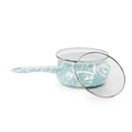 GL19 - Sea Glass Swirl Sauce Pan - Golden Rabbit Enamelware