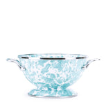 GL24 - Sea Glass Swirl Petite Colander - Golden Rabbit Enamelware
