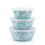 GL30 - Sea Glass Swirl Nesting Bowls - Golden Rabbit Enamelware