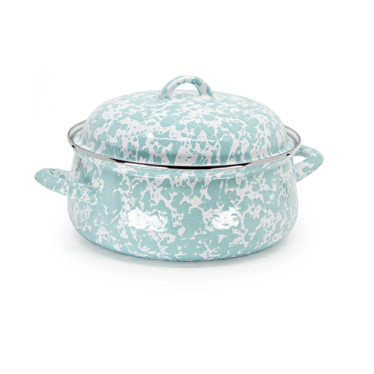 GL31 - Sea Glass Swirl Dutch Oven - Golden Rabbit Enamelware