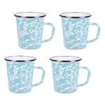 GL66S4 - Sea Glass 16 oz Latte Mugs - Set of 4 - Golden Rabbit Enamelware