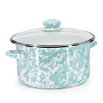 GL72 - Sea Glass Swirl 6 Qt Stock Pot - Golden Rabbit Enamelware