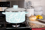GL72 - Sea Glass Swirl 6 Qt Stock Pot - Golden Rabbit Enamelware