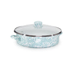 GL80 - Sea Glass Swirl Large Saute Pan - Golden Rabbit Enamelware